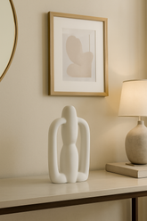 Florero En Cerámica Diseño Hidropónico 25cm Blanco